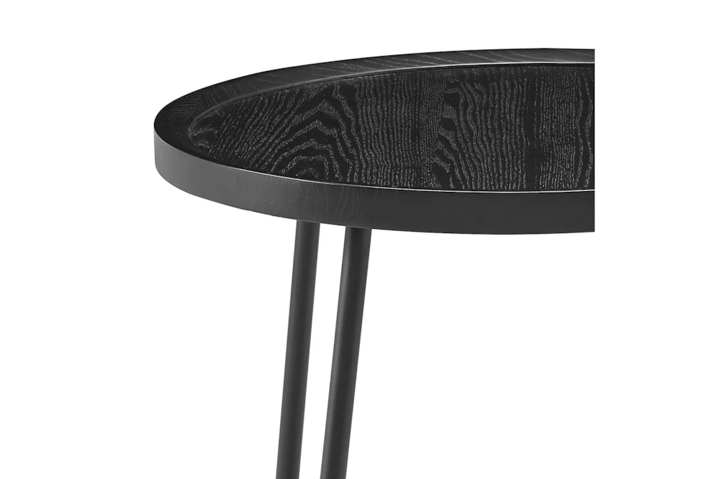 Weldon Black Ash Round End Table With Black Base 4 Weldon Black Ash Round End Table With Black Base - Image 4