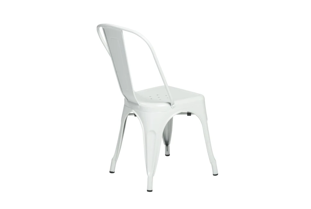 Wates Matte White Stacking Metal Cafe Chair Set Of 4 5 Wates Matte White Stacking Metal Cafe Chair Set Of 4 - Image 5