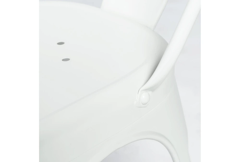 Wates Matte White Stacking Metal Cafe Chair Set Of 4 7 Wates Matte White Stacking Metal Cafe Chair Set Of 4 - Image 7