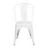 Wates Matte White Stacking Metal Cafe Chair Set Of 4