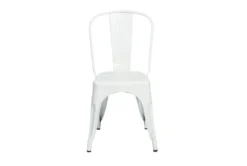 Wates Matte White Stacking Metal Cafe Chair Set Of 4