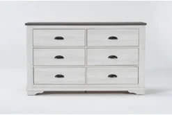 Cora 6 Drawer White Dresser