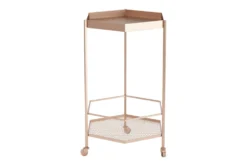 Rose Gold Hexagon Bar Cart -Home Furniture 283835 gold metal bar cabinet detail 46