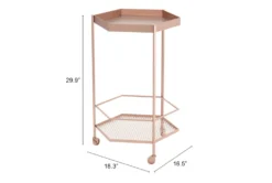 Rose Gold Hexagon Bar Cart -Home Furniture 283835 gold metal bar cabinet detail 49