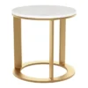 Marble & Circular Gold Base Side Table