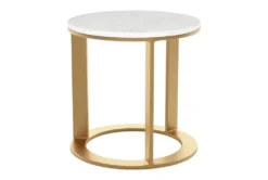 Marble & Circular Gold Base Side Table