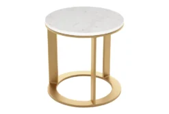 Marble & Circular Gold Base Side Table -Home Furniture 283841 white metal accent table detail 46