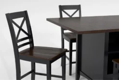 Kennedy Black 48" Counter With X Back Stools Set For 4 -Home Furniture 284216 black wood counter height set detail 44