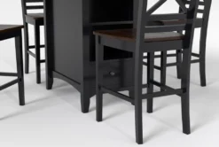 Kennedy Black 48" Counter With X Back Stools Set For 4 -Home Furniture 284216 black wood counter height set detail 45