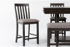 Westshore Grey 60" Counter Set With Bench For 6 -Home Furniture 284325 grey wood counter height set detail 44