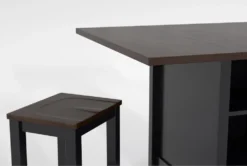 Kennedy Black 48" Counter With Backless Stools Set For 2 -Home Furniture 284351 black wood counter height set detail 44