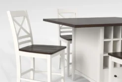 Kennedy White 48" Counter With X Back Stools Set For 4 -Home Furniture 284354 white wood counter height set detail 44