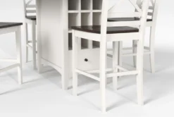 Kennedy White 48" Counter With X Back Stools Set For 4 -Home Furniture 284354 white wood counter height set detail 45