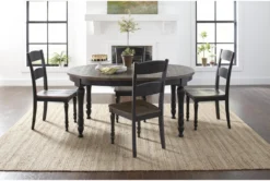 Pepper Creek Vintage 48" Black Round Dining Set For 4