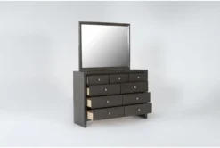 Eva Grey 9 Drawer Dresser/Mirror -Home Furniture 284821 grey wood dresser and mirror set side 19