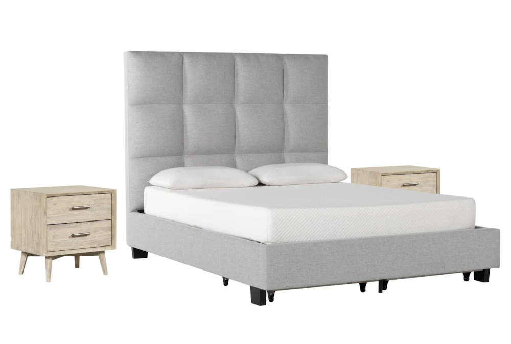 Boswell Queen Upholstered Storage 3 Piece Bedroom Set With 2 Allen Nightstands 2 Boswell Queen Upholstered Storage 3 Piece Bedroom Set With 2 Allen Nightstands - Image 2