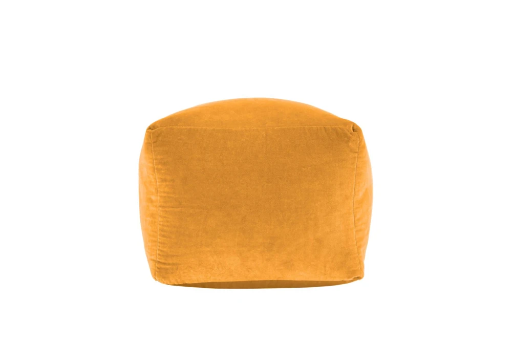 18X18 Golden Yellow Cotton Velvet Cube Floor Pouf 2 18X18 Golden Yellow Cotton Velvet Cube Floor Pouf - Image 2