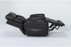 Clive Black Power Lift Recliner With Power Headrest, Lumbar & USB -Home Furniture 286170 black fabric lift detail 45