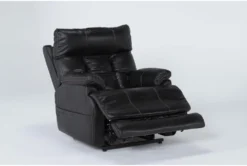 Clive Black Power Lift Recliner With Power Headrest, Lumbar & USB -Home Furniture 286170 black fabric lift side 21