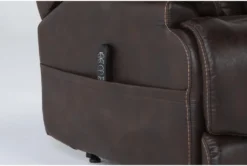 Clive Brown Power Lift Recliner With Power Headrest, Lumbar & USB 22 Clive Brown Power Lift Recliner With Power Headrest, Lumbar & USB -Home Furniture 286171 brown fabric lift detail 47