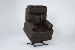 Clive Brown Power Lift Recliner With Power Headrest, Lumbar & USB 17 Clive Brown Power Lift Recliner With Power Headrest, Lumbar & USB -Home Furniture 286171 brown fabric lift side 22