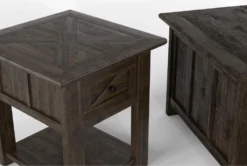 Grant 3 Piece Coffee Table Set -Home Furniture 286604 grey wood coffee and end table set detail 44