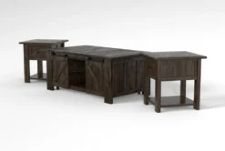 Grant 3 Piece Coffee Table Set -Home Furniture 286604 grey wood coffee and end table set side 19