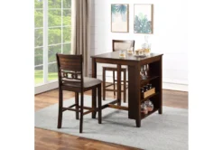 Joni Cherry 37" Storage Counter Set For 2 -Home Furniture 286848 brown wood counter height set room 85