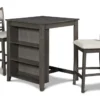 Joni Grey 37" Storage Counter Set For 2