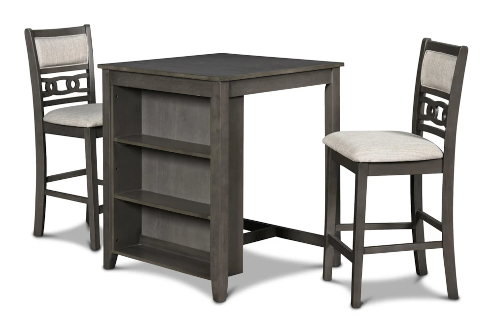 Joni Grey 37" Storage Counter Set For 2 1 Joni Grey 37" Storage Counter Set For 2