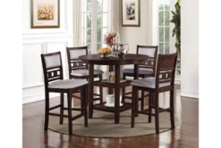 Joni Cherry Round 42" Counter Set For 4 -Home Furniture 286854 brown wood counter height set room 85 1