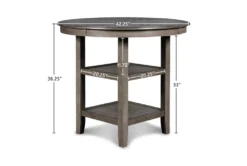 Joni Grey Round 42" Counter Set For 4 23 Joni Grey Round 42" Counter Set For 4 -Home Furniture 286855 grey wood counter height set detail 48 1