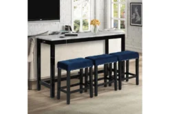 Janie Blue 4 Piece Console Bar Set -Home Furniture 286858 blue veneer console bar room 86