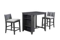 Kaine Gray 36" 3 Piece Storage Counter Set For 2