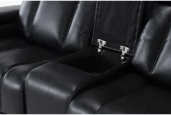 Eastwood Midnight 75" Power Reclining Storage Console Loveseat With Power Headrest & USB -Home Furniture 290155 black polyester console loveseat detail 44