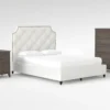 Sophia II King Upholstered Panel 3 Piece Bedroom Set With Candice II Chest Of Drawers + 3-Drawer Nightstand