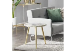 20X21 Gold Metal Accent Table -Home Furniture 293118 gold multi media accent table room 85
