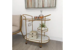 31X34 Gold Iron Bar Cart 30 31X34 Gold Iron Bar Cart -Home Furniture 293121 gold metal bar cart room 90
