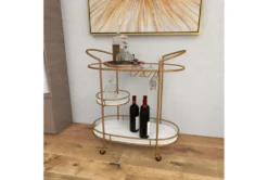 31X34 Gold Iron Bar Cart 31 31X34 Gold Iron Bar Cart -Home Furniture 293121 gold metal bar cart room 91