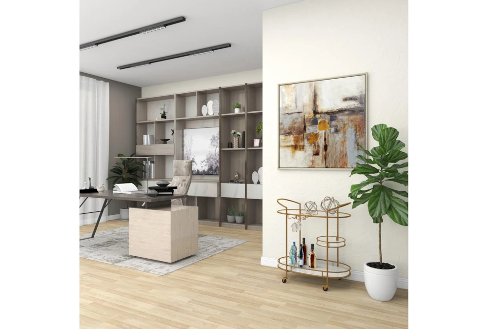 31X34 Gold Iron Bar Cart 16 31X34 Gold Iron Bar Cart - Image 16