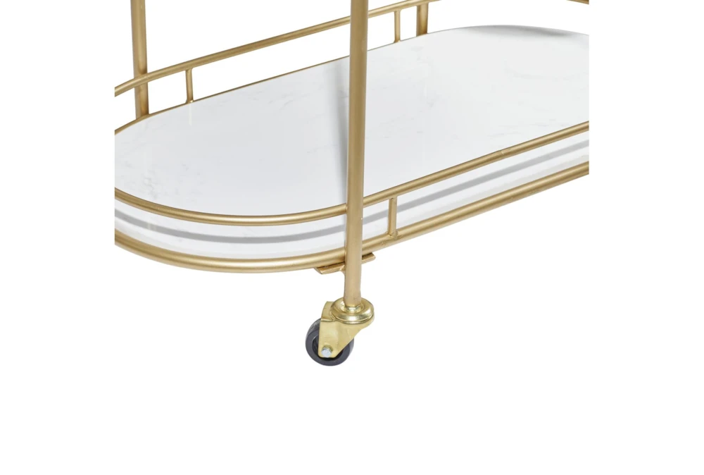 31X34 Gold Iron Bar Cart 4 31X34 Gold Iron Bar Cart - Image 4