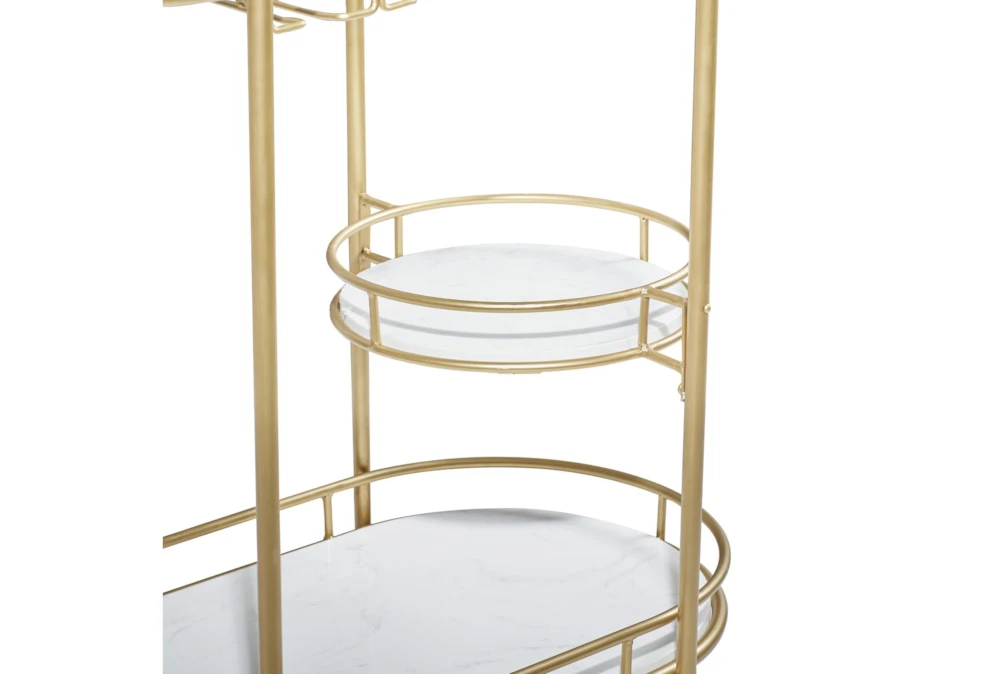 31X34 Gold Iron Bar Cart 5 31X34 Gold Iron Bar Cart - Image 5
