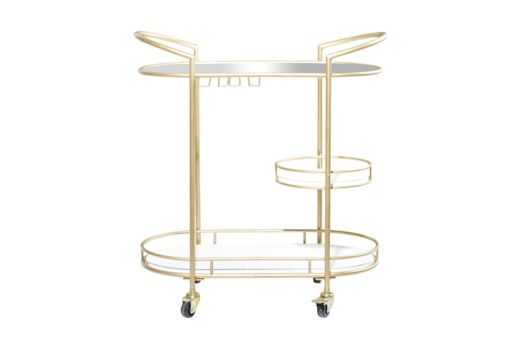 31X34 Gold Iron Bar Cart 2 31X34 Gold Iron Bar Cart - Image 2