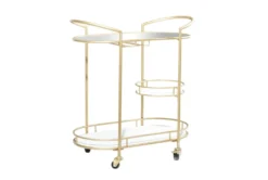 31X34 Gold Iron Bar Cart