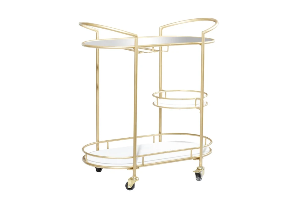 31X34 Gold Iron Bar Cart 1 31X34 Gold Iron Bar Cart