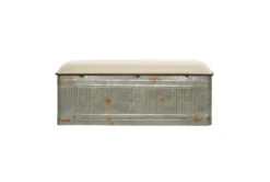 50X18 Grey Iron Storage Bench -Home Furniture 293149 grey metal bench back 82