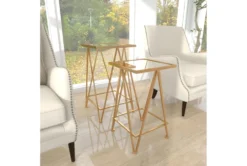 Gold Iron Accent Table Set Of 2 -Home Furniture 293151 gold metal accent table room 88