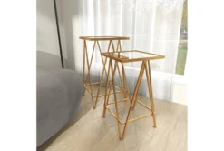 Gold Iron Accent Table Set Of 2 -Home Furniture 293151 gold metal accent table room 90