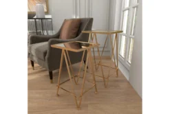 Gold Iron Accent Table Set Of 2 -Home Furniture 293151 gold metal accent table room 91