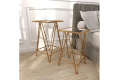 Gold Iron Accent Table Set Of 2 -Home Furniture 293151 gold metal accent table room 92